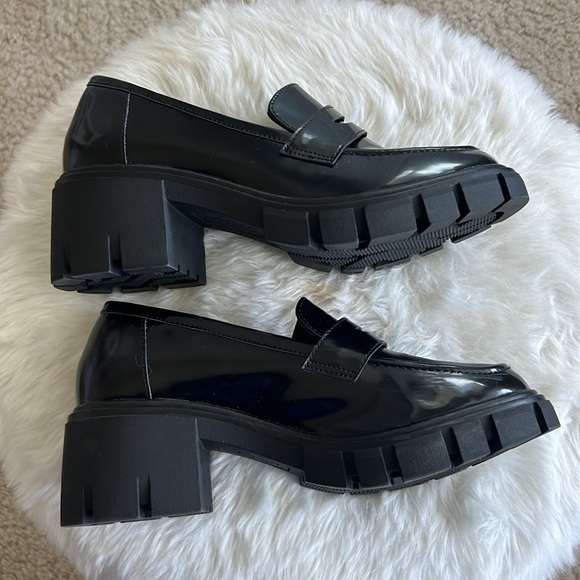 Crown Vintage Black Platform Heeled Loafers - 7 - Picture 4 of 9